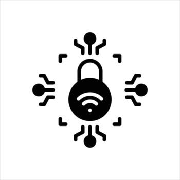 Solid icon cyber-system vector