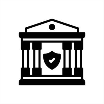 sólido icono bancario vector
