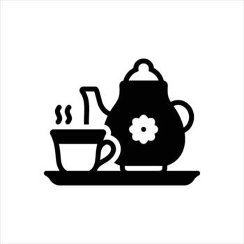 Solid icon tea vector