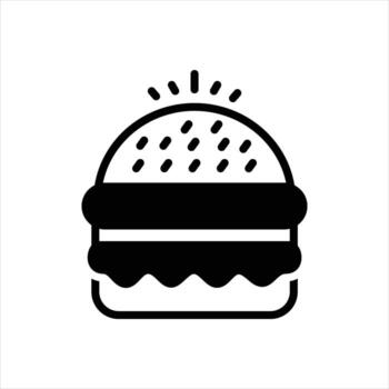 Solid icon burger vector
