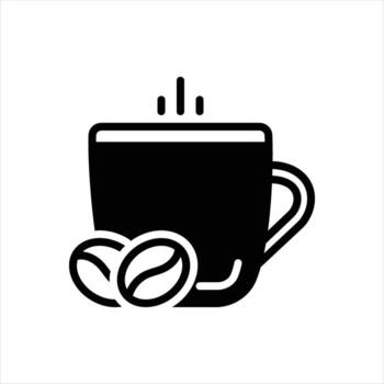 Solid icon coffee vector
