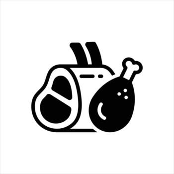 sólido icono carne vector