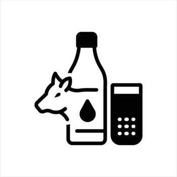 Solid milk icon vector