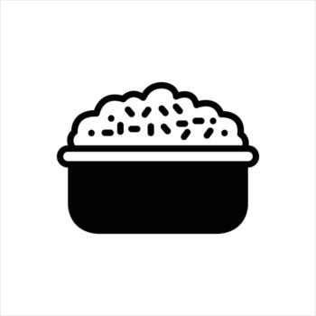 sólido icono risotto vector