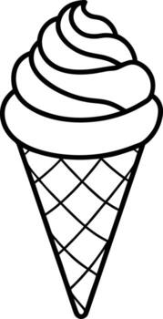 Outline illustration of a soft serve ice cream cone isolated vector