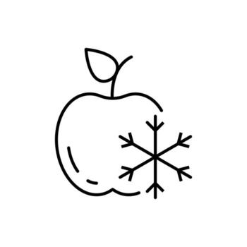 Frozen Apple Minimalistic Symbol for Web and Graphic Design, Apps, Banners, Social Network and Cards vector