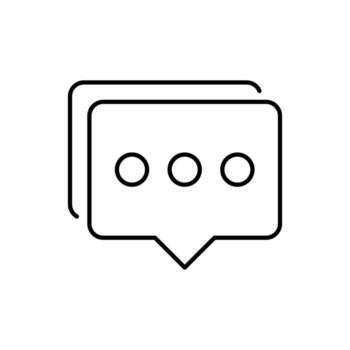 Dots in Rectangular Speech Bubble Thin Isolated Icon for Web Sites, Books, Cards, Apps vector