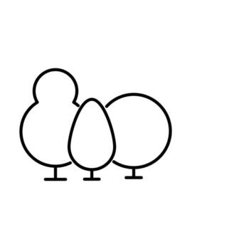 Trees in Forest Outline Linear Image for Graphic and Web Design, Apps, Adverts, Various Cards vector