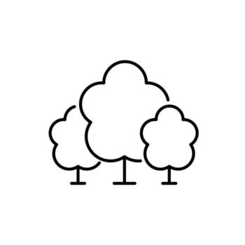 Linear Picture of Trees in Forest for Graphics, Concept, Apps vector