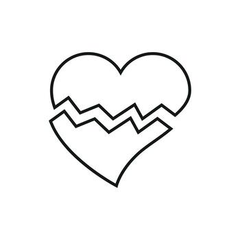 Broken Heart Minimalistic Symbol for Web and Graphic Design, Apps, Banners, Social Network and Cards vector