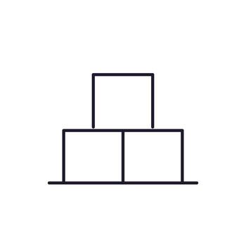 Folded Boxes for Delivery Outline Linear Symbol for Graphic and Web Design, Apps, Adverts, Various Cards vector