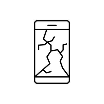 Broken Smartphone Outline Image for Graphic and Web Design, Apps, Adverts, Various Cards vector