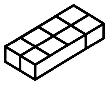 A Simple Isometric Illustration of a Rectangular Chocolate Bar Divided into Six Sections Against a White Background, Evoking a Clean and Minimalist Mood. vector