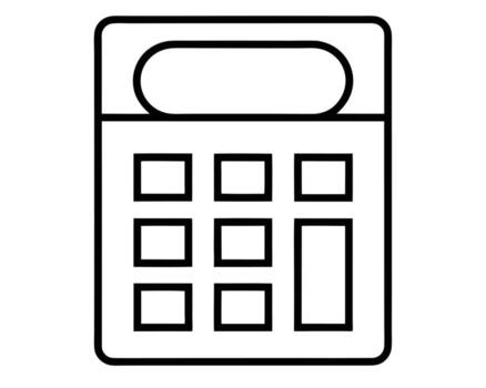 sencillo negro y blanco calculadora icono un minimalista diseño para finanzas, matemáticas, y cálculo aplicaciones vector