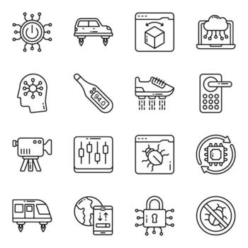 Set of Data Security and Management Solid Icons vector