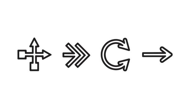 Arrows pointing in different directions on a white background vector
