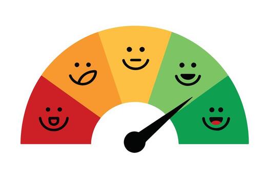 A meter with smiling faces on it vector