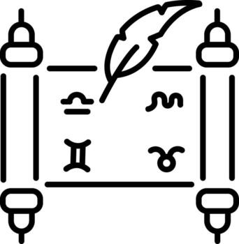 An outline style icon depicting ancient scroll vector
