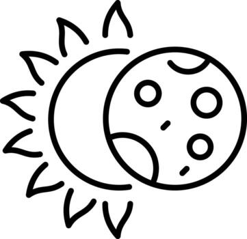 A linear style icon representing solar eclipse vector