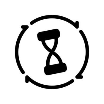 Hourglass Within a Circular Arrow for Processing Time vector