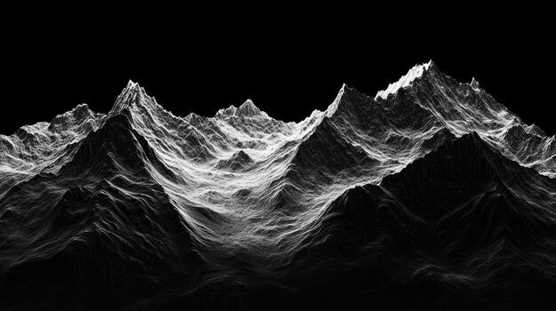 Monochromatic mountain range photo