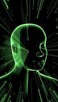 umano viso con matrice stile binario codice nel sfondo - ai, artificiale intelligenza concetto video
