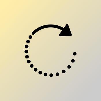 circular flecha rotación icono con punteado sendero en degradado antecedentes vector