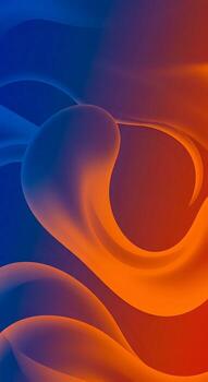a blue and orange abstract background with waves photo
