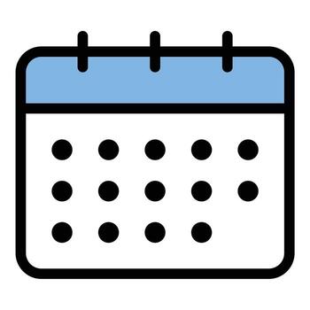 calendario icono plano línea estilo ilustración representando Planificación y fecha administración adecuado para productividad herramientas evento planificación y organizativo aplicaciones proyectos vector