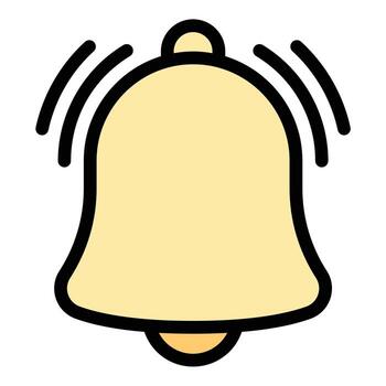 Alarm icon flat line style illustration representing alerts and time management suitable for productivity apps reminder systems and security features projects vector