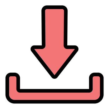 Download icon flat line style illustration representing file transfer and data saving suitable for software interfaces cloud storage and digital content platforms projects vector