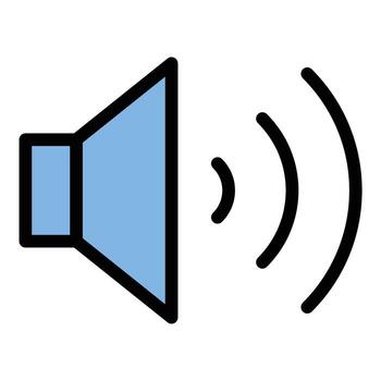 Sound icon flat line style illustration representing audio volume and sound control suitable for media players music apps and user interface design projects vector