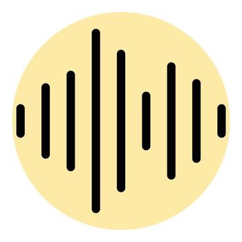 Audio waves icon flat line style illustration representing sound signals and audio frequency suitable for music apps sound design and broadcasting projects vector