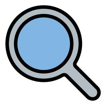 Search icon flat line style illustration representing exploration and information retrieval suitable for websites mobile apps and user interface design projects vector