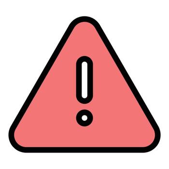 Caution sign icon flat line style illustration representing warnings and potential hazards suitable for safety instructions alert systems and construction site signage projects vector