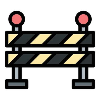 Barrier icon flat line style illustration representing obstruction and restricted access suitable for security systems warning signs and construction zone projects vector
