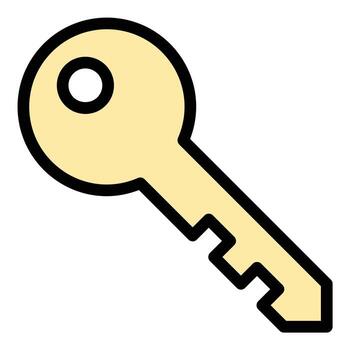 Key icon flat line style illustration representing access control and security suitable for authentication systems password management and digital security projects vector