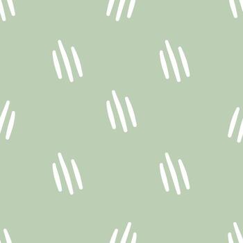 Seamless minimalist diagonal line pattern in white on green background vector