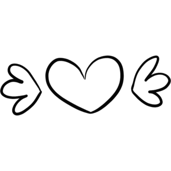 Heart with Two Wings Minimalist Line Drawing png