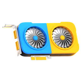 stilizzato 3d reso colorato grafico carta per moderno computer hardware parte png