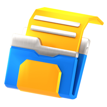 lucido realistico file cartella con documento per organizzazione e Conservazione png