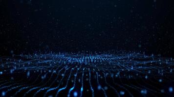 abstrato onda linha partículas dados rede tecnologia fundo video