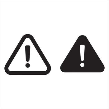 Two warning signs with exclamation marks in triangles vector