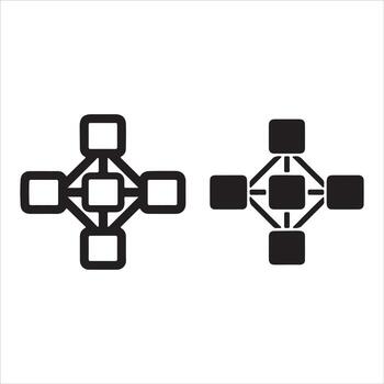 Abstract geometric network structure with connected cubes vector