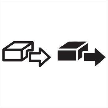 Two styles of block with arrow symbol vector