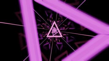 geometrico triangolo espansione. astratto movimento con pulsante Linee video