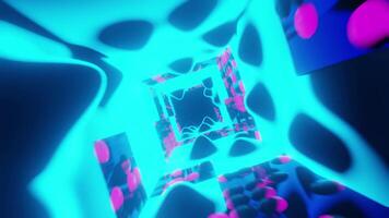 fascinerande blå tunnel effekt visa upp dynamisk rörelse mönster i en digital konst bit video