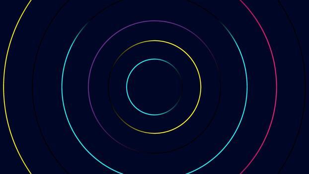 a dark background with a circle of colorful lines vector