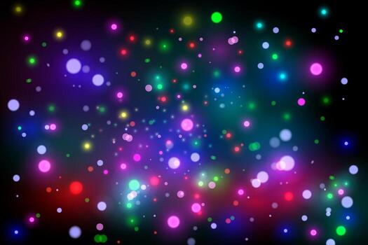 Colorful bokeh lights on dark background vector