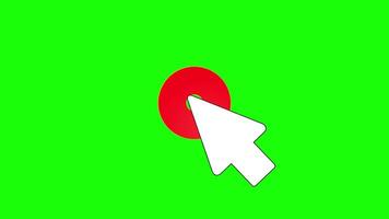 Animation of Mouse Click Icon with Red Circle on a Green Background video